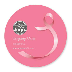Breast Cancer Sticker 4x4 Circle - Burnt Sienna