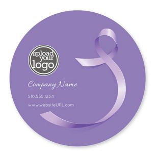 Breast Cancer Sticker 4x4 Circle - Eggplant