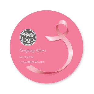 Breast Cancer Sticker 3x3 Circle - Burnt Sienna