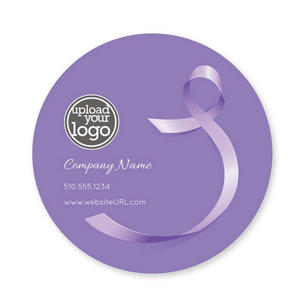 Breast Cancer Sticker 3x3 Circle - Eggplant
