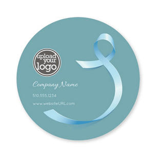 Breast Cancer Sticker 3x3 Circle - Tropical Teal