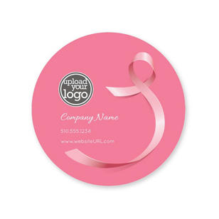 Breast Cancer Sticker 2x2 Circle - Burnt Sienna