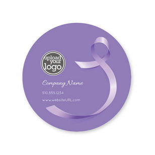 Breast Cancer Sticker 2x2 Circle - Eggplant