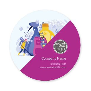 Cleaning Kit Sticker 3x3 Circle - Hibiscus