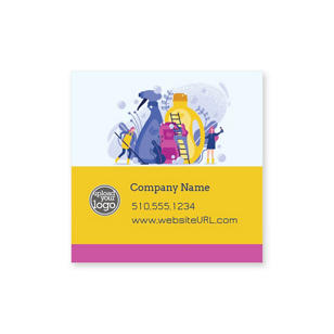 Cleaning Kit Sticker 2x2 Square - School Bus Yellow
