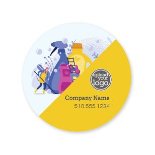 Cleaning Kit Sticker 2x2 Circle - School Bus Yellow