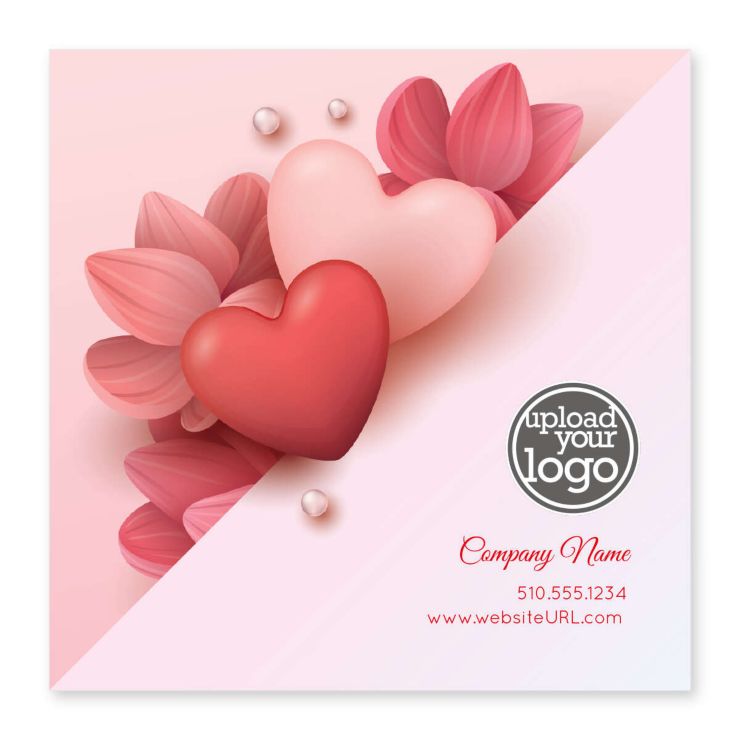 Abstract Heart & Flower Sticker 4x4 Square