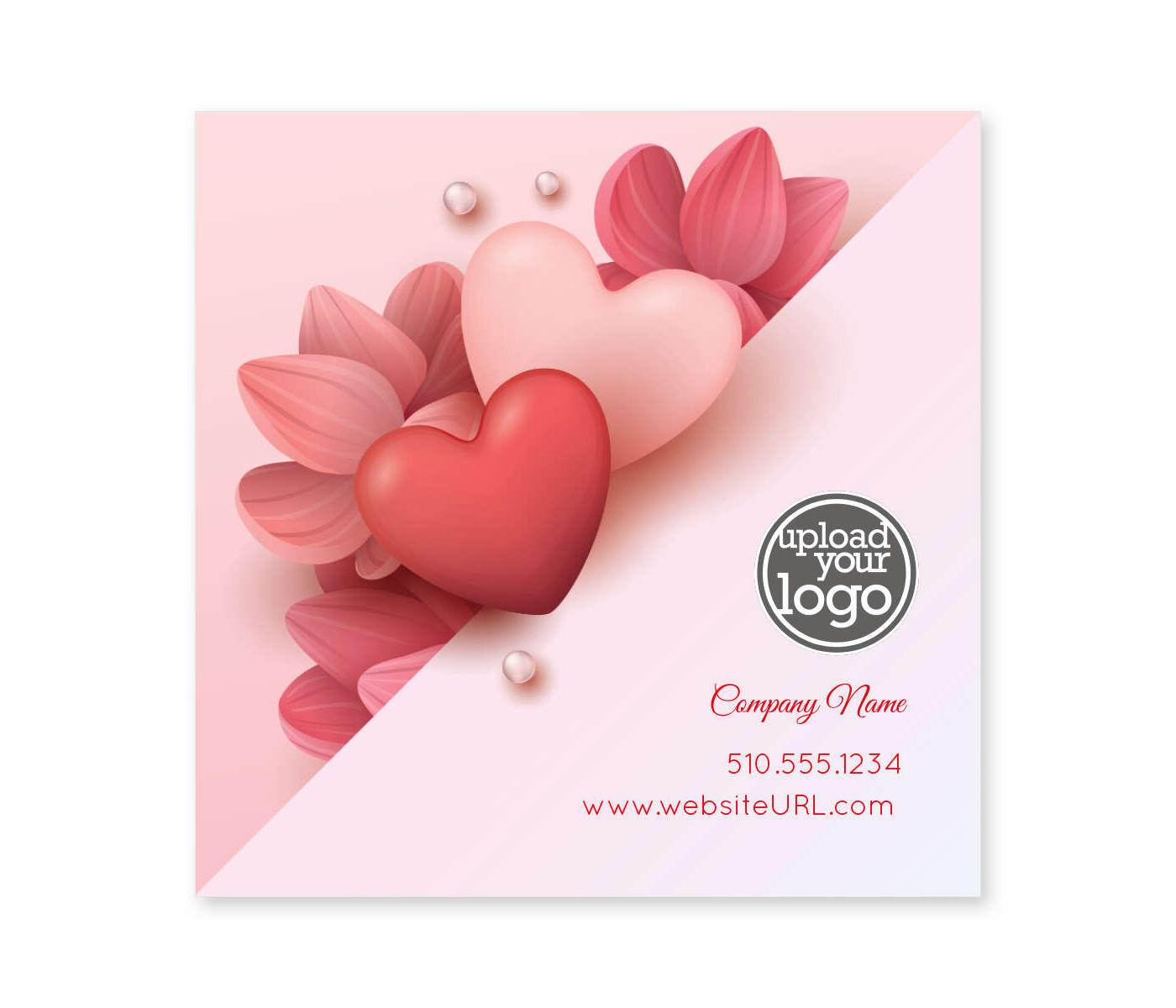 Abstract Heart & Flower Sticker 3x3 Square