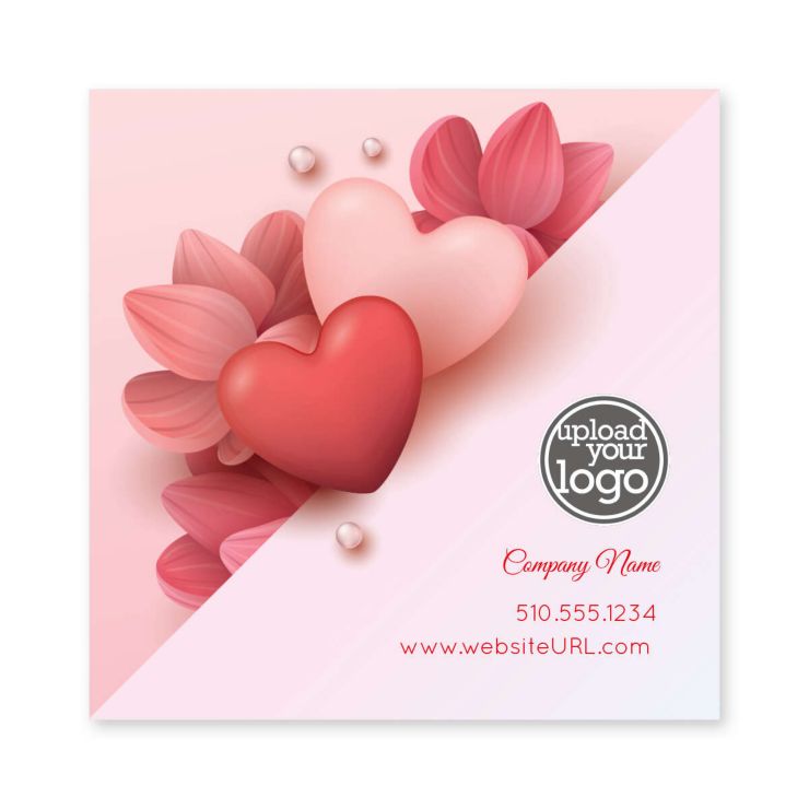 Abstract Heart & Flower Sticker 3x3 Square