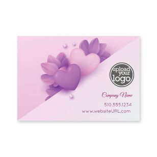 Abstract Heart & Flower Sticker 2x3 Rectangle Horizontal - Eggplant