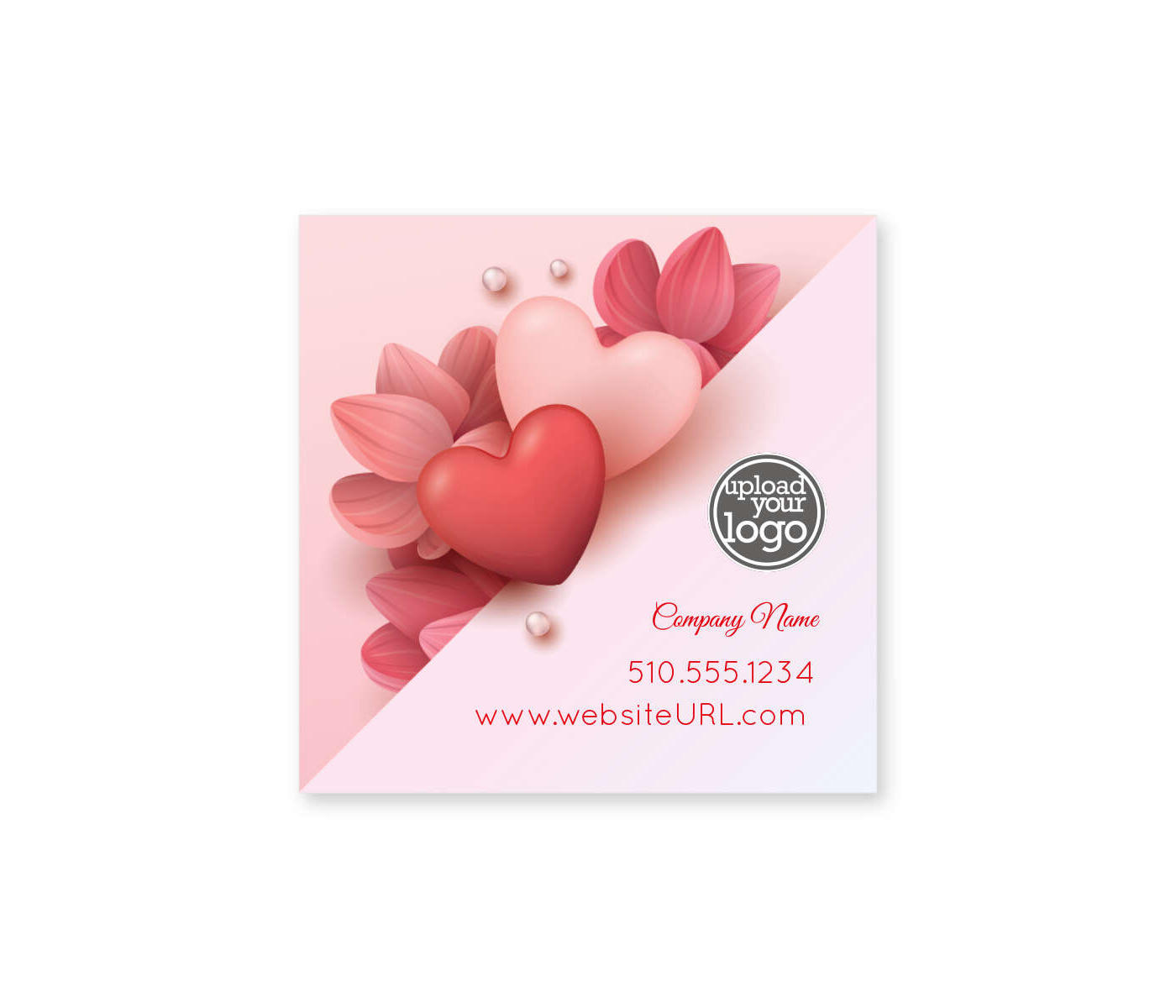 Abstract Heart & Flower Sticker 2x2 Square
