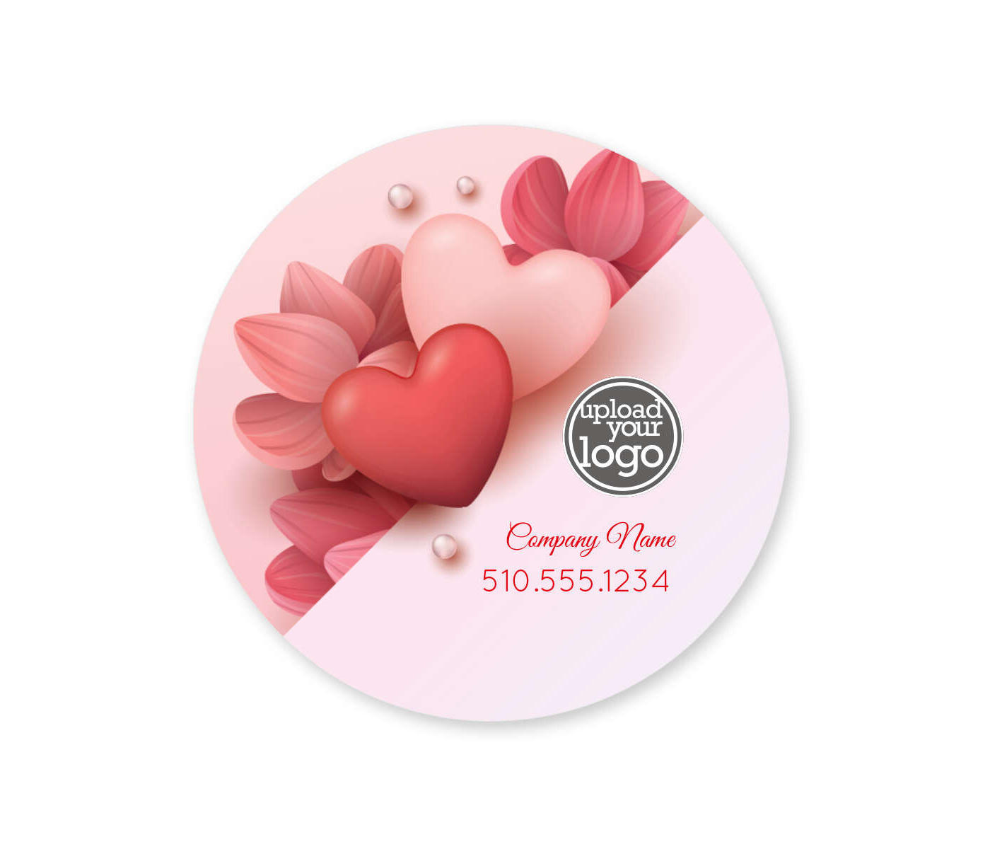 Abstract Heart & Flower Sticker 2x2 Circle