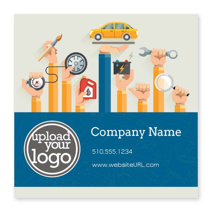 Car Services Sticker 4x4 Square - Venice Blue