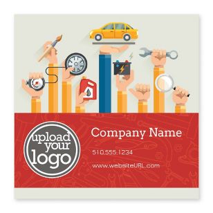 Car Services Sticker 4x4 Square - Red