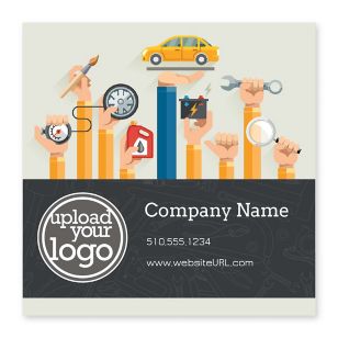 Car Services Sticker 4x4 Square - Blue Shark