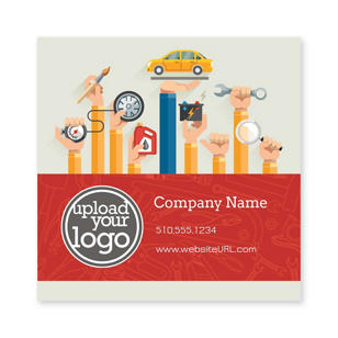 Car Services Sticker 3x3 Square - Red