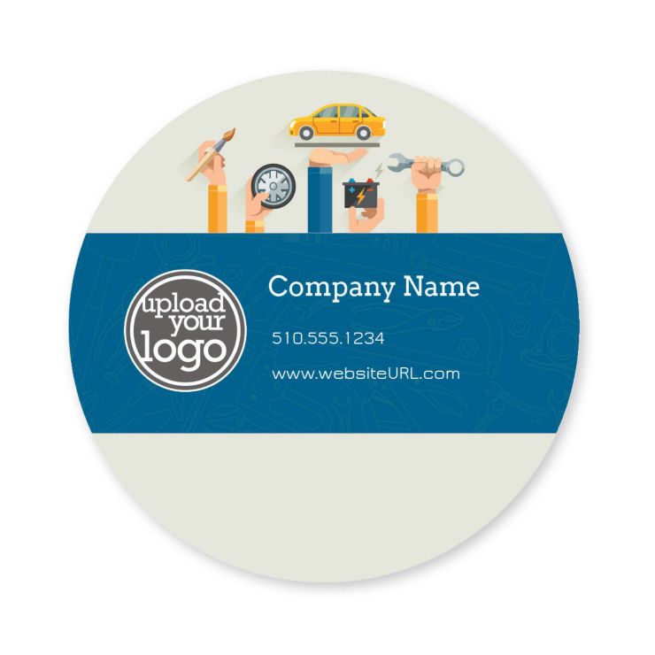 Car Services Sticker 3x3 Circle - Venice Blue