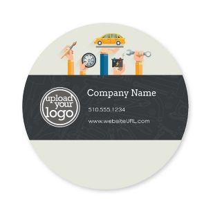 Car Services Sticker 3x3 Circle - Blue Shark