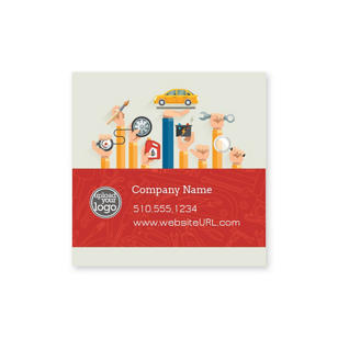 Car Services Sticker 2x2 Square - Red