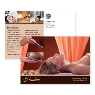 Beauty Spa Postcard 4x6 Rectangle Horizontal - Brown, Chocolate (PMS 498U)