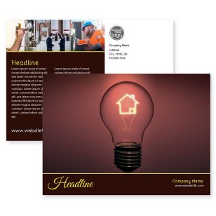 Electric Bulb Postcard 5x7 Rectangle Horizontal - Heath Red