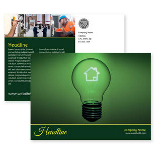 Electric Bulb Postcard 5x7 Rectangle Horizontal - Moss Green