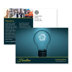 Electric Bulb Postcard 4x6 Rectangle Horizontal - Venice Blue