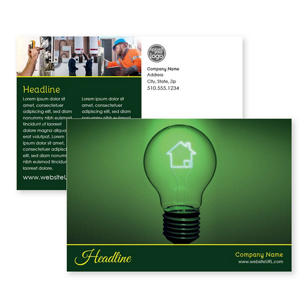 Electric Bulb Postcard 4x6 Rectangle Horizontal - Moss Green