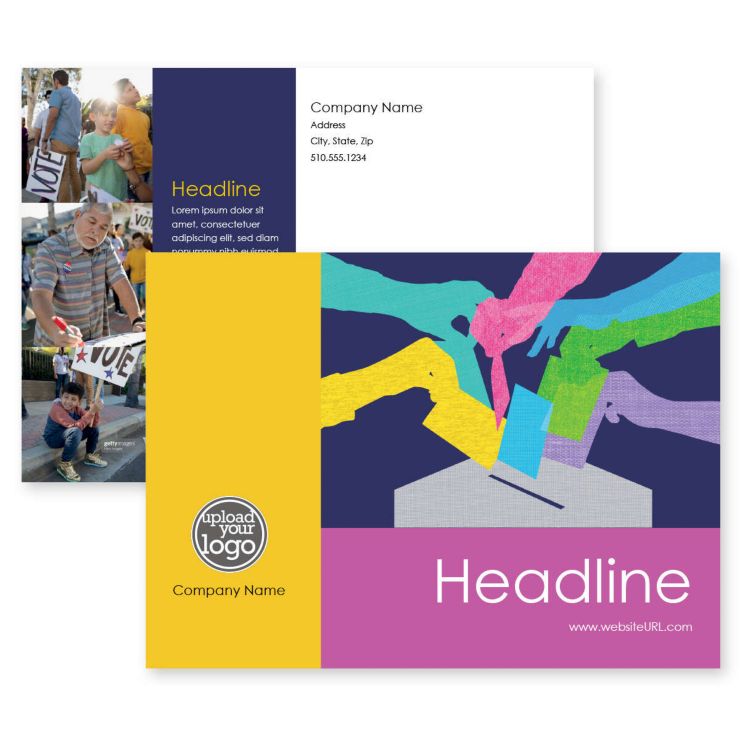 Democrat Postcard 5x7 Rectangle Horizontal - Lemon Yellow