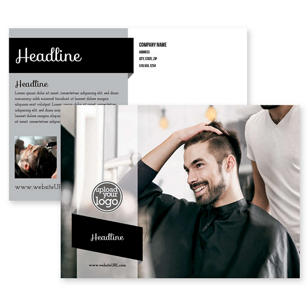 Mens Hair Spa Postcard 5x7 Rectangle Horizontal - Black