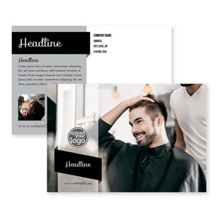 Mens Hair Spa Postcard 4x6 Rectangle Horizontal - Black