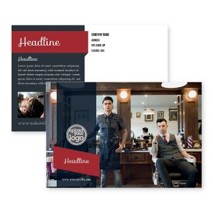 Mens Hair Spa Postcard 4x6 Rectangle Horizontal - Blue Shark