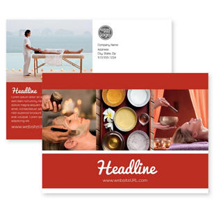 Relaxation Spa Postcard 5x7 Rectangle Horizontal - Strawberry Red