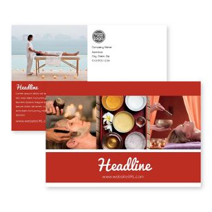 Relaxation Spa Postcard 4x6 Rectangle Horizontal - Strawberry Red