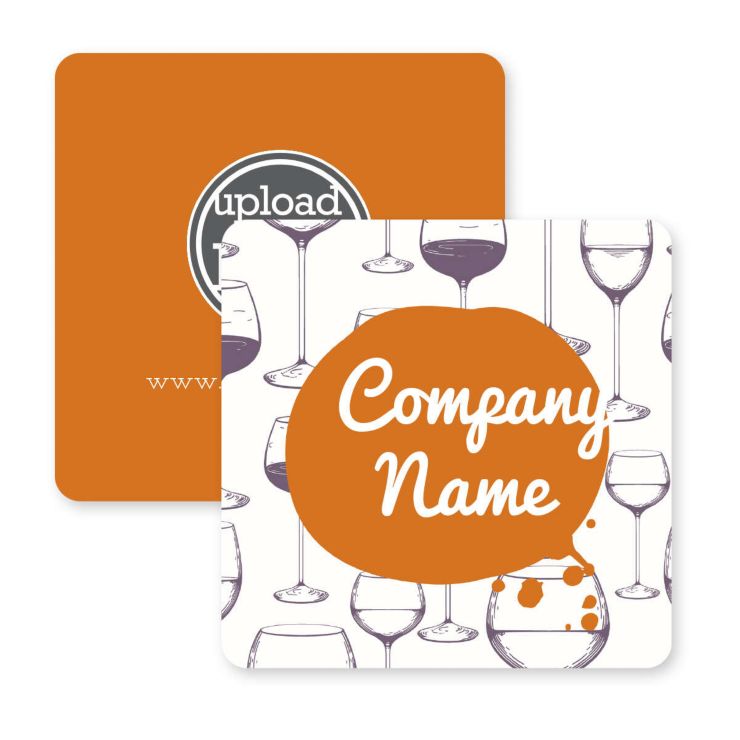 Merlot to Go Coaster 3-1/2" Round Corner Square - Citrus Orange