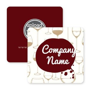 Merlot to Go Coaster 3-1/2" Round Corner Square - Merlot Red