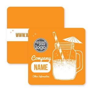 Front Porch Drinks Coaster 3-1/2" Round Corner Square - Orange Peel