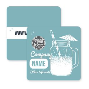 Front Porch Drinks Coaster 3-1/2" Round Corner Square - Blue, Sky