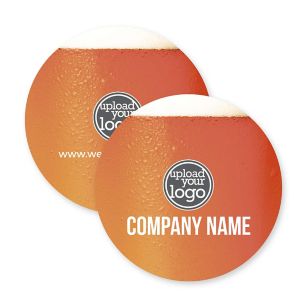 Fresh Brewed Beer Coaster 3-5/8" Circle - Desert Orange Red