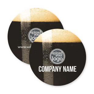 Fresh Brewed Beer Coaster 3-5/8" Circle - Brown