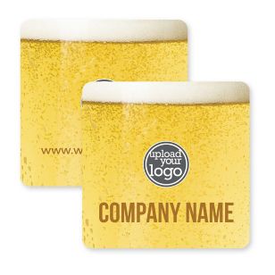 Fresh Brewed Beer Coaster 3-1/2" Round Corner Square - Wheat