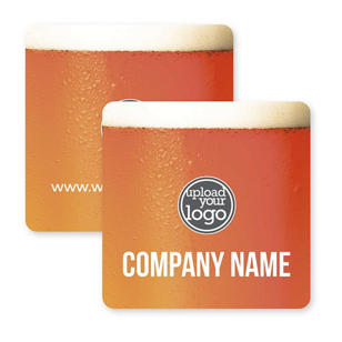 Fresh Brewed Beer Coaster 3-1/2" Round Corner Square - Desert Orange Red