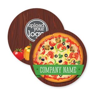 Pizza Time Coaster 3-5/8" Circle - Green