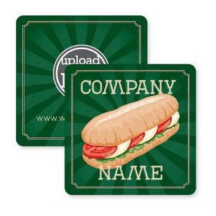 Sub Shoppe Coaster 3-1/2" Round Corner Square - Verdun Green