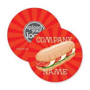 Sub Shoppe Coaster 3-5/8" Circle - Pomegranate Red