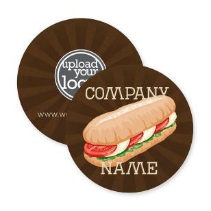 Sub Shoppe Coaster 3-5/8" Circle - Brown