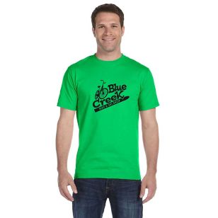 Gildan Ultra Blend 50/50 Crew Neck Tee - Dark/Color - Green, Electric