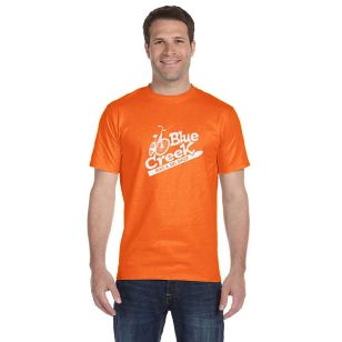 Gildan Ultra Blend 50/50 Crew Neck Tee - Dark/Color - Orange, Safety