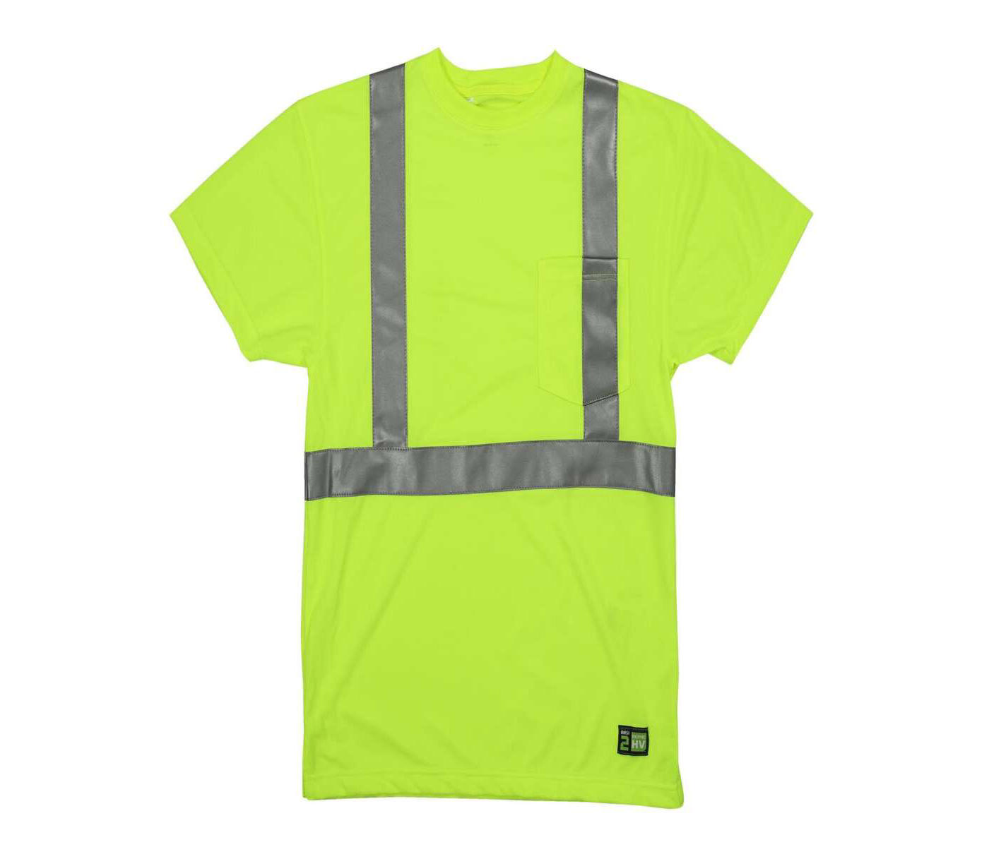 Berne Men's Hi-Vis Class 2 Performance Pocket T-Shirt - Yellow