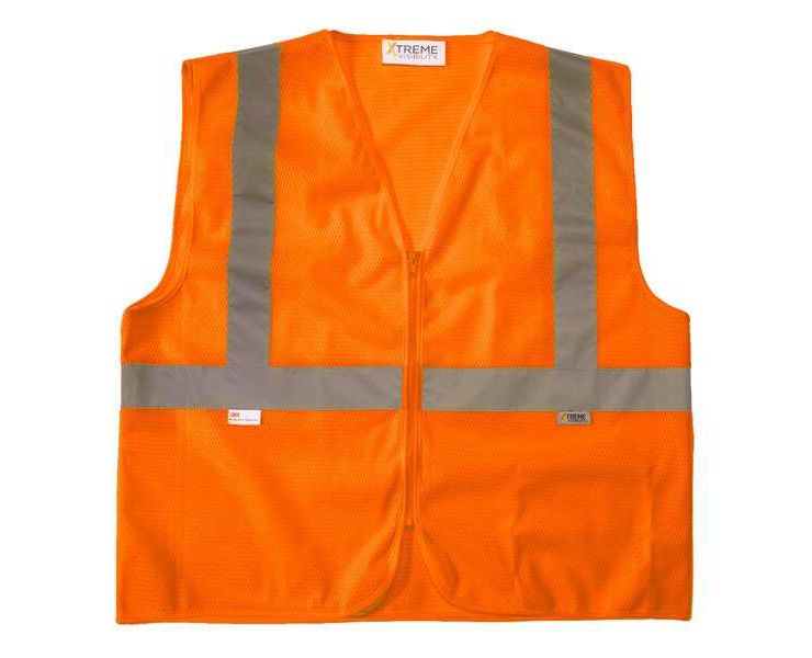 Xtreme Visibility Value Class 2 Zip Mesh Vest - Orange - Orange